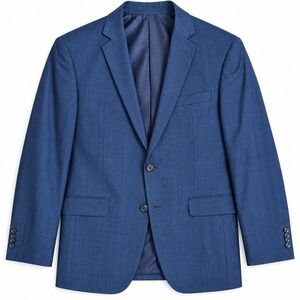 Bocaccio Uomo Mens Blue Two Button Blazer Suit Jacket Textured Notch Lapel 40R